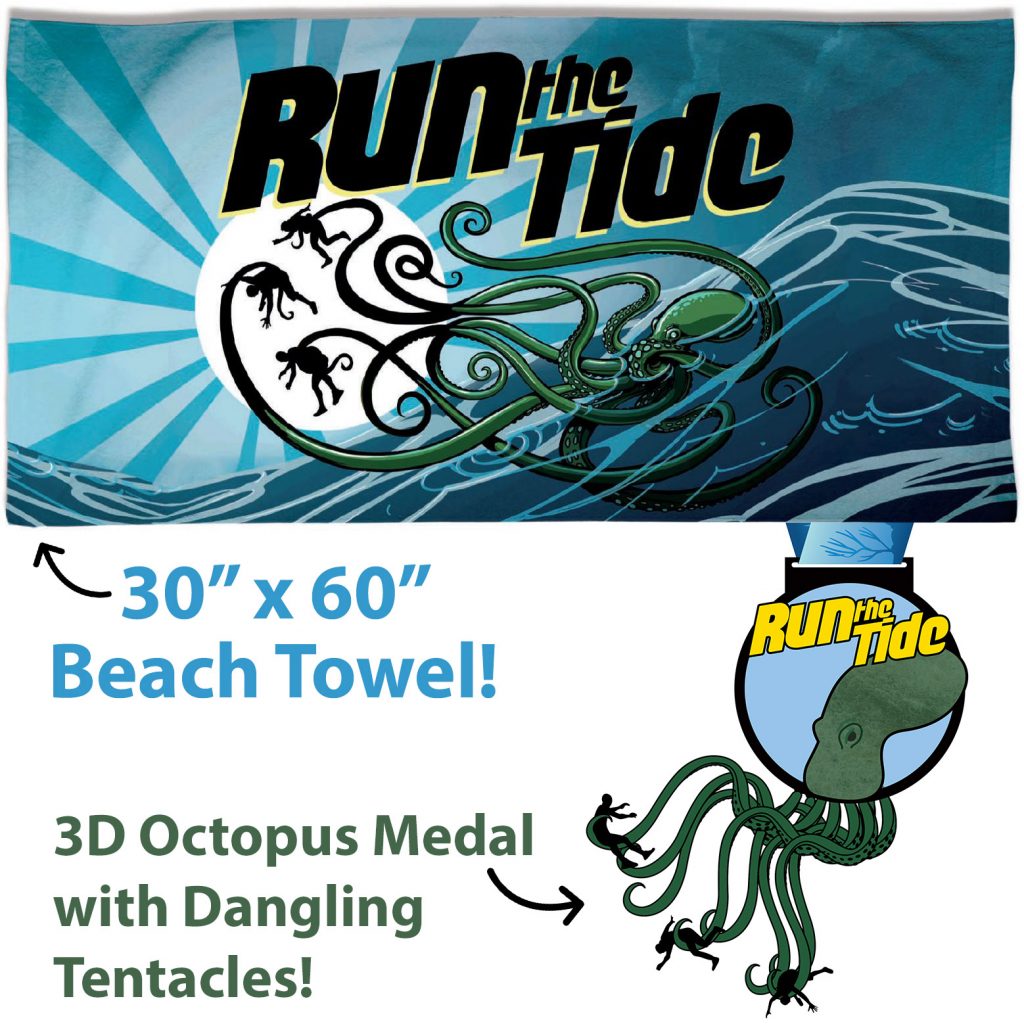 Run the Tide Race Towel and Medal